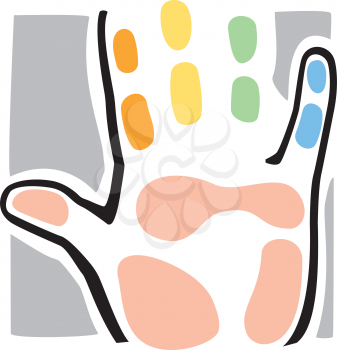 Royalty Free Clipart Image of a Hand With Paint
