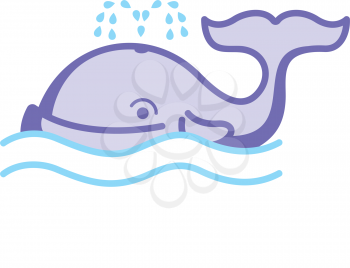 Royalty Free Clipart Image of a Spouting Whale