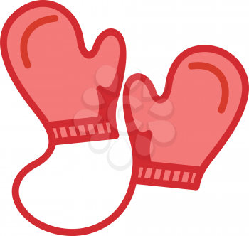 Royalty Free Clipart Image of a Child's Mittens