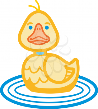 Royalty Free Clipart Image of a Duck in the Water