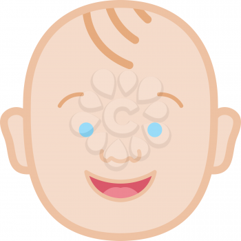 Royalty Free Clipart Image of a Happy Baby Boy's Face