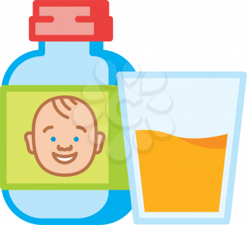 Royalty Free Clipart Image of Baby Food and Juice