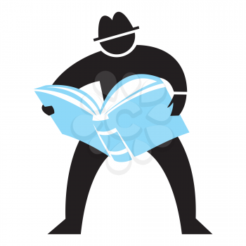 Royalty Free Clipart Image of a Man With a Book
