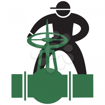 Royalty Free Clipart Image of a Silhouette at the Helm