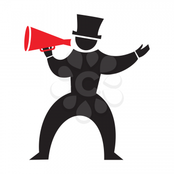 Royalty Free Clipart Image of a Man With a Bullhorn