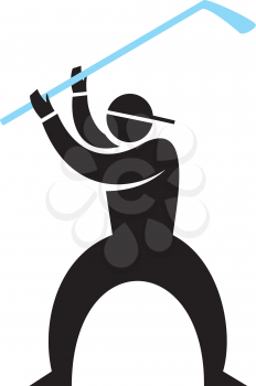 Royalty Free Clipart Image of a Man With a Golf Club