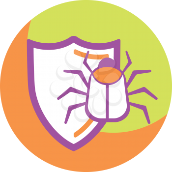 Royalty Free Clipart Image of a Bug and a Shield