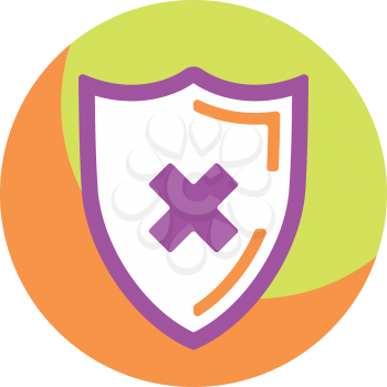 Royalty Free Clipart Image of a Shield With an X
