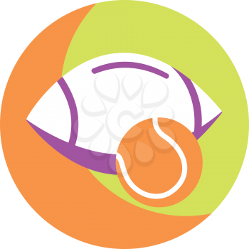 Royalty Free Clipart Image of a Football and Tennis Ball