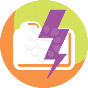Royalty Free Clipart Image of a File With a Lightning Bolt