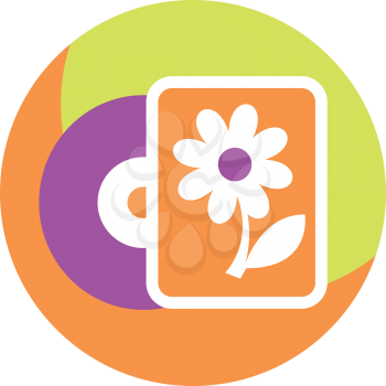 Royalty Free Clipart Image of a Flower on a CD