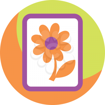 Royalty Free Clipart Image of a Disc With a Flower on It