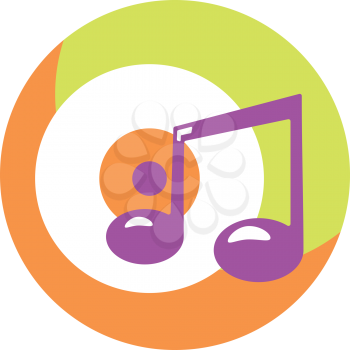 Royalty Free Clipart Image of a Musical Note on a CD