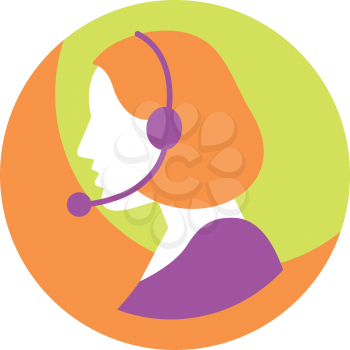 Royalty Free Clipart Image of a Woman With a Headset