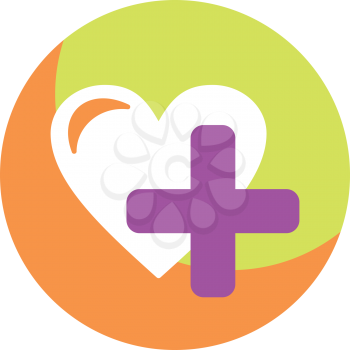 Royalty Free Clipart Image of a Heart and Cross