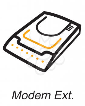 Royalty Free Clipart Image of a Modem Ext.