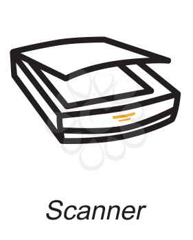 Royalty Free Clipart Image of a Scanner
