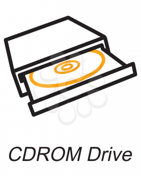 Royalty Free Clipart Image of a CD/ROM Drive