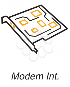 Royalty Free Clipart Image of a Modem Int.