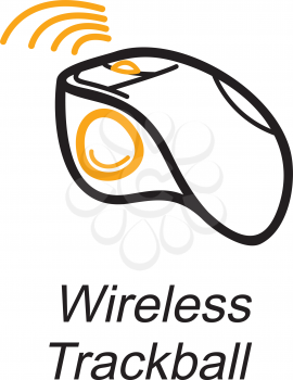 Royalty Free Clipart Image of a Wireless Trackball