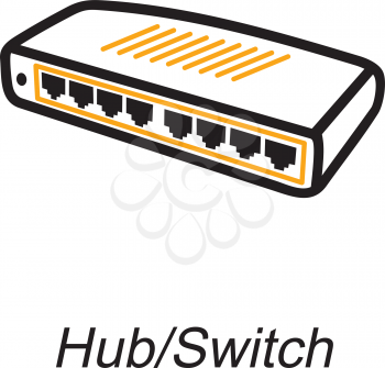 Royalty Free Clipart Image of a Hub/Switch
