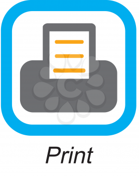 Royalty Free Clipart Image of a Print Button