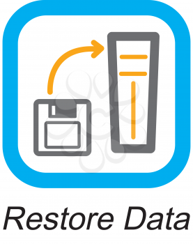 Royalty Free Clipart Image of a Restore Data Button