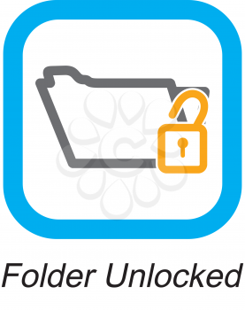 Royalty Free Clipart Image of a Folder Unlocked Button