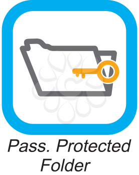 Royalty Free Clipart Image of a Pass. Protected Folder