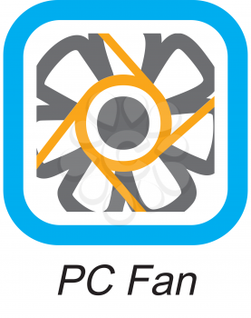 Royalty Free Clipart Image of a PC Fan