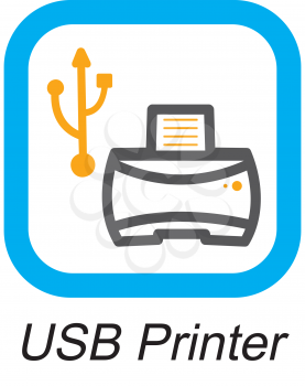 Royalty Free Clipart Image of a USB Printer