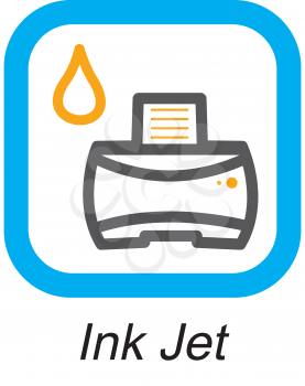 Royalty Free Clipart Image of an Ink Jet Button