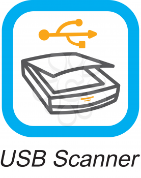 Royalty Free Clipart Image of a USB Scanner