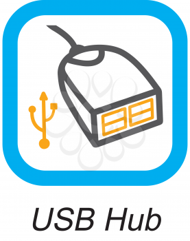 Royalty Free Clipart Image of a USB Hub