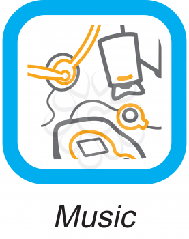 Royalty Free Clipart Image of a Music Button