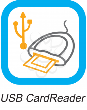 Royalty Free Clipart Image of a USB Card Reader