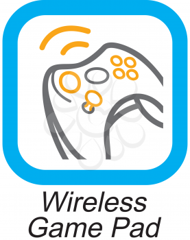 Royalty Free Clipart Image of a Wireless Game Pad