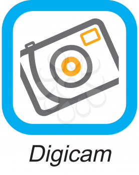 Royalty Free Clipart Image of a Digicam Button