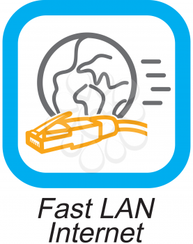 Royalty Free Clipart Image of a Fast LAN Internet Button