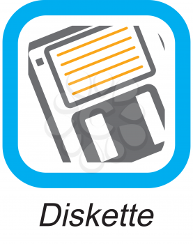 Royalty Free Clipart Image of a Diskette Button