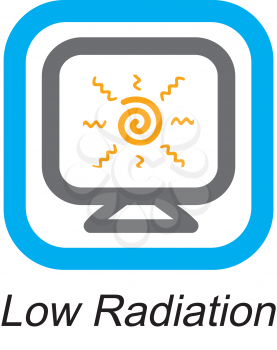 Royalty Free Clipart Image of a Low Radiation Button