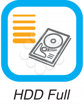 Royalty Free Clipart Image of an HDD Full Button