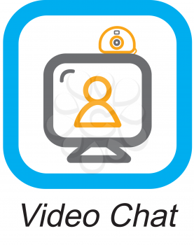 Royalty Free Clipart Image of a Video Chat Button