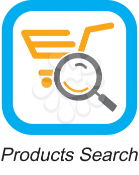 Royalty Free Clipart Image of a Products Search Button