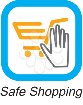 Royalty Free Clipart Image of a Safe Shopping Button
