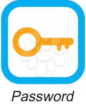 Royalty Free Clipart Image of a Password Button
