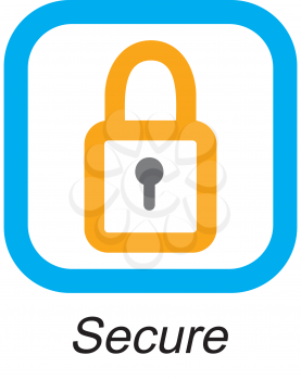 Royalty Free Clipart Image of a Secure Button