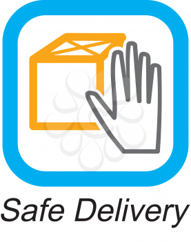 Royalty Free Clipart Image of a Safe Delivery Button