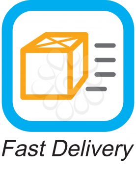 Royalty Free Clipart Image of a Fast Delivery Button