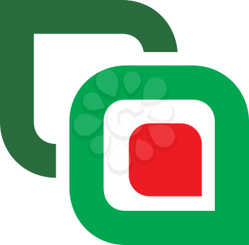 Royalty Free Clipart Image of a Design in Green and Red